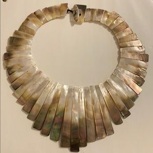 Sajen 925 Mother of Pearl Statement Necklace